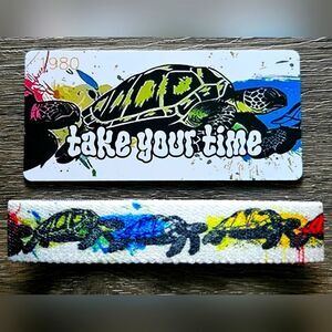 ZOX "TAKE YOUR TIME" #1980 Colorful Turtle  NEW MEDIUM Collectible Wristband